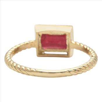 Exquisite Natural Ruby 14K Solid Yellow Gold Ring  