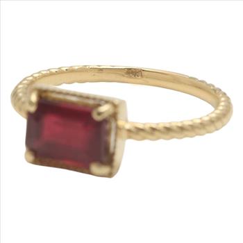 Exquisite Natural Ruby 14K Solid Yellow Gold Ring  