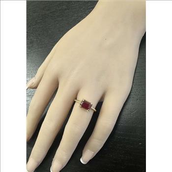 Exquisite Natural Ruby 14K Solid Yellow Gold Ring  