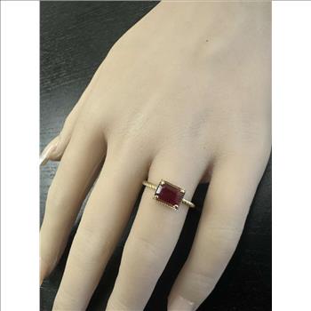 Exquisite Natural Ruby 14K Solid Yellow Gold Ring  