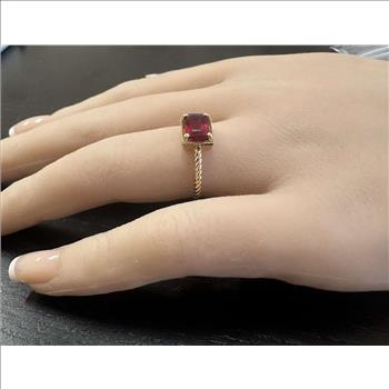 Exquisite Natural Ruby 14K Solid Yellow Gold Ring  