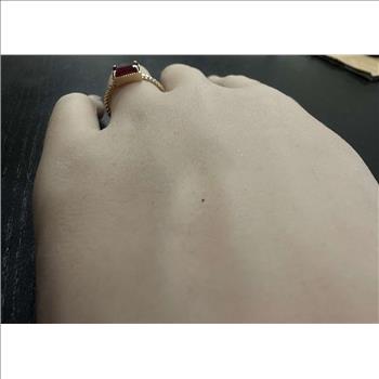 Exquisite Natural Ruby 14K Solid Yellow Gold Ring  