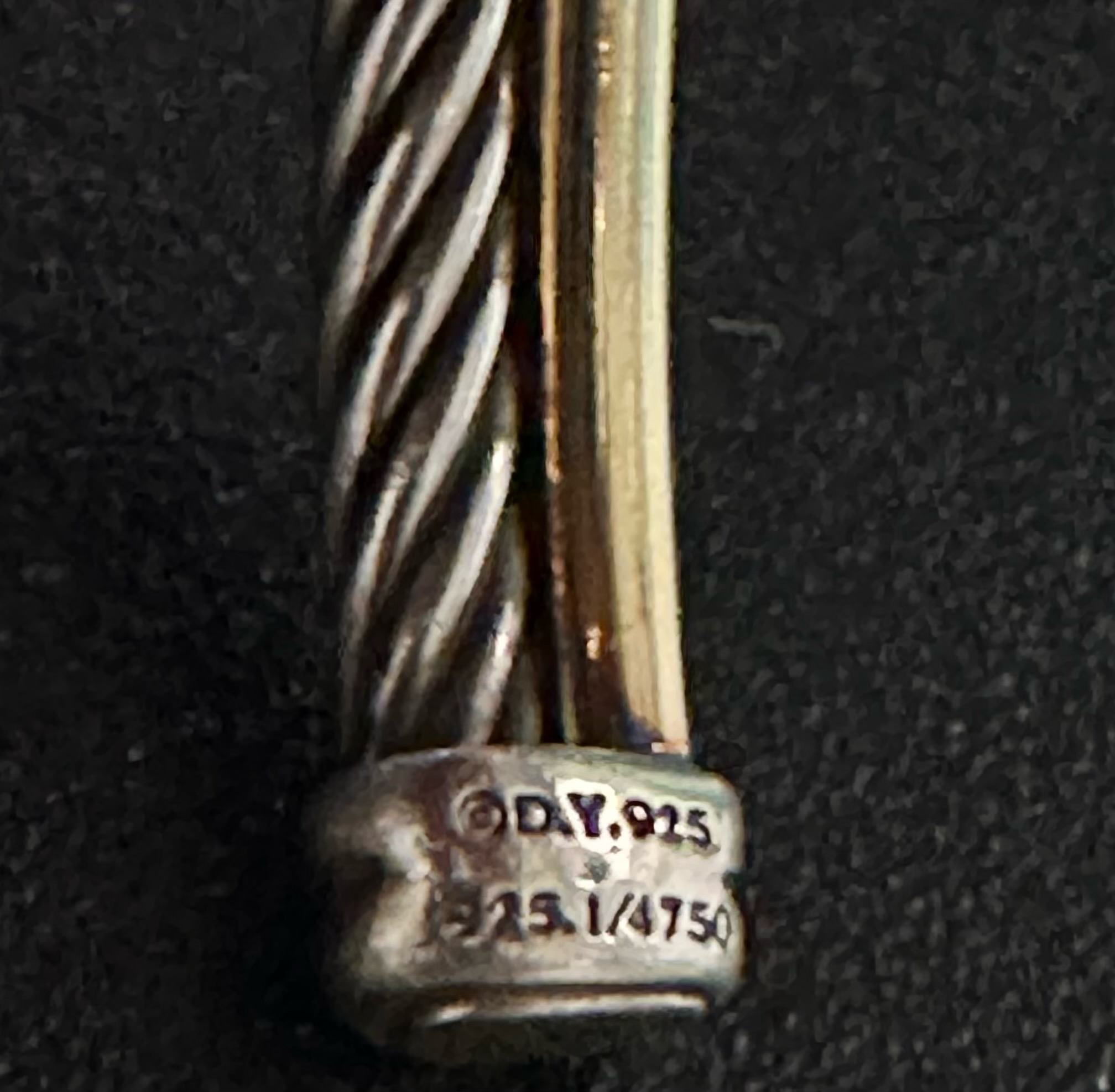 David Yurman Designer 18k Gold and Sterling Silver Crossover Rope Cuff ...