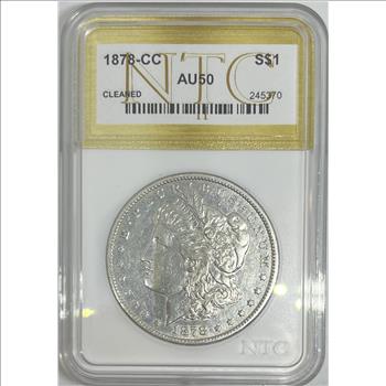 1878-CC Morgan Silver Dollar Cleaned AU50