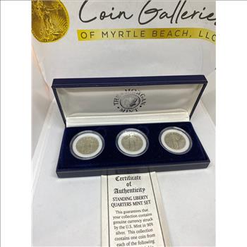Lot of 3 pcs 1928, 1927-D, 1930-S Standing Liberty Quarters Mint Set