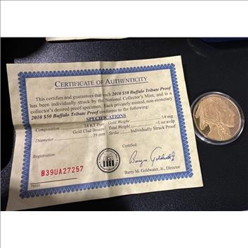 National Collectors Mint - America's Rare Gold Coin Tribute Proof Collection w/ 2010 $50 Buffalo Tribute Proof