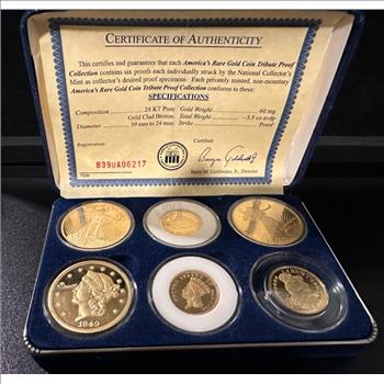 National Collectors Mint - America's Rare Gold Coin Tribute Proof Collection w/ 2010 $50 Buffalo Tribute Proof