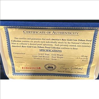 National Collectors Mint - America's Rare Gold Coin Tribute Proof Collection