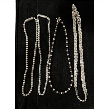 4 pc Lot Sterling Silver Necklaces