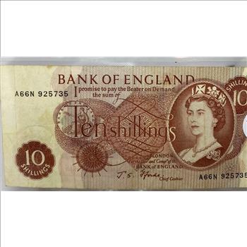 1960's Bank of England 10 Shilling Banknote
