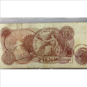 1960's Bank of England 10 Shilling Banknote