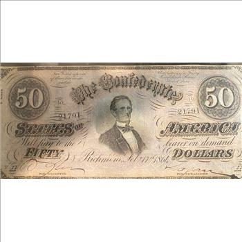 The Confederate State of America Fifty Dollar Note