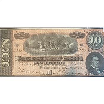 The Confederate States of America Richmond Ten Dollar Note