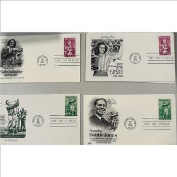 10 pc Lot (5ea) First Issue Stamps Babe Didrikson Zaharias/Bobby Jones