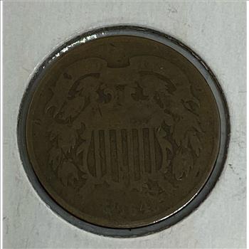 1864 US 2 Cent piece