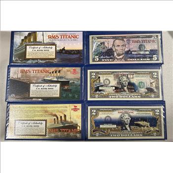 3 pc Lot Titanic Commemorative Banknotes 