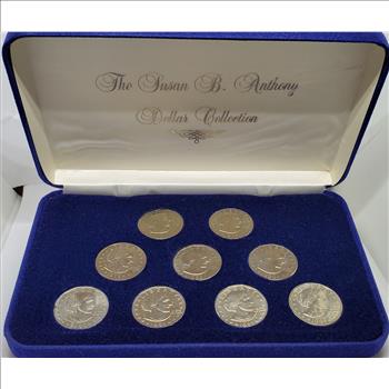 Susan B. Anthony Dollar Set 1979-1981 P,D,S in plush case