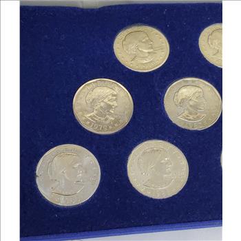 Susan B. Anthony Dollar Set 1979-1981 P,D,S in plush case