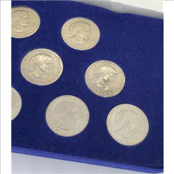 Susan B. Anthony Dollar Set 1979-1981 P,D,S in plush case
