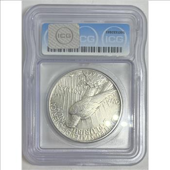 1921 Peace Dollar AU53 Details 