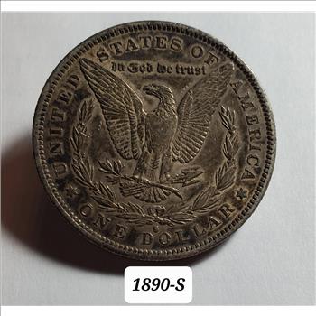 1890-S U.S. Morgan Silver Dollar Toned AU