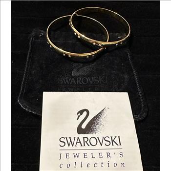 Swarovski Crystal Goldtone Bangle Bracelet Set