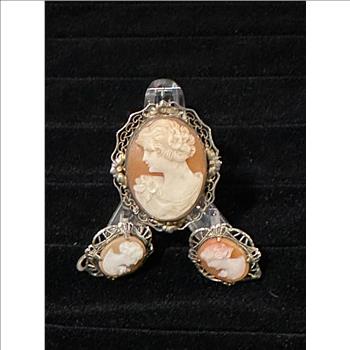 Sterling Silver Cameo set
