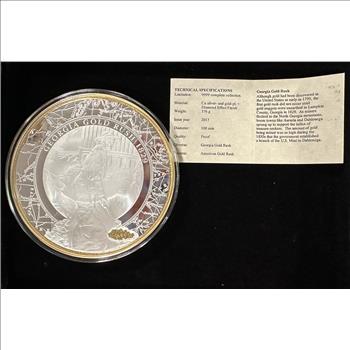 American Gold Rush 100mm Lg Coin - copper/silver & gold plate - Georgia Gold Rush