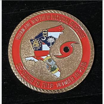 Hurricane Matthew National Response Challenge Coin