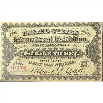 1876 Philadelphia Centennial International Exposition Package Ticket
