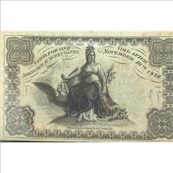 1876 Philadelphia Centennial International Exposition Package Ticket