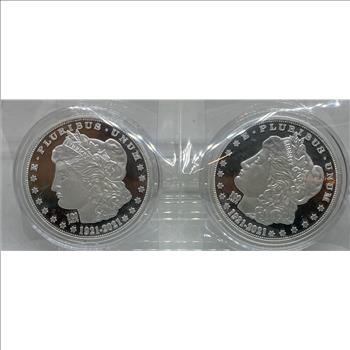 2021 Cook Islands 2 pc set of Morgan/Peace Dollar Commemorative Coins