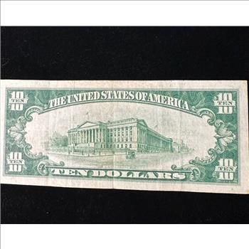1929 The York National Bank and Trust Company National Currency Ten Dollar Bank Note