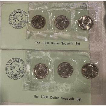 2 pc Lot 1980 Susan B Anthony P,D,S