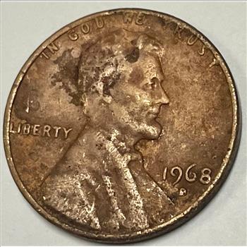 1968 D Lincoln Memorial Cent Struck Over 1933 Silver Mercury Dime