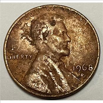 1968 D Lincoln Memorial Cent Struck Over 1933 Silver Mercury Dime