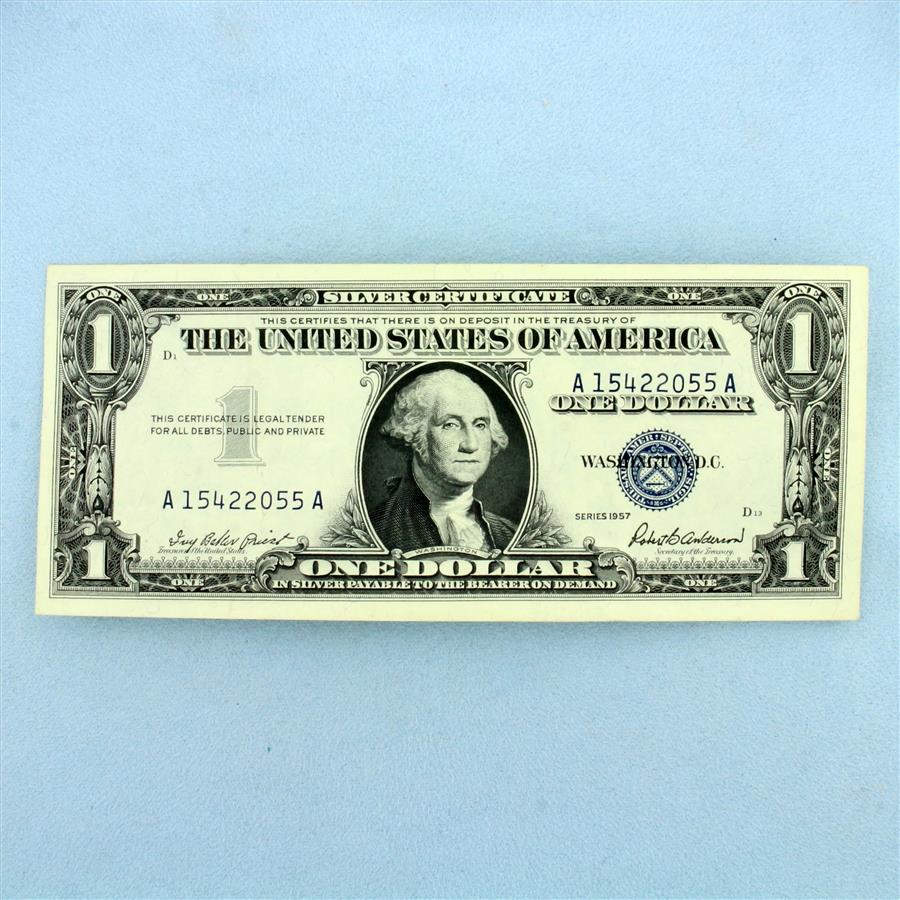 1935 or 1957 $1 Blue Seal Silver Certificate Federal Reserve Note Bill Crisp Uncirculated