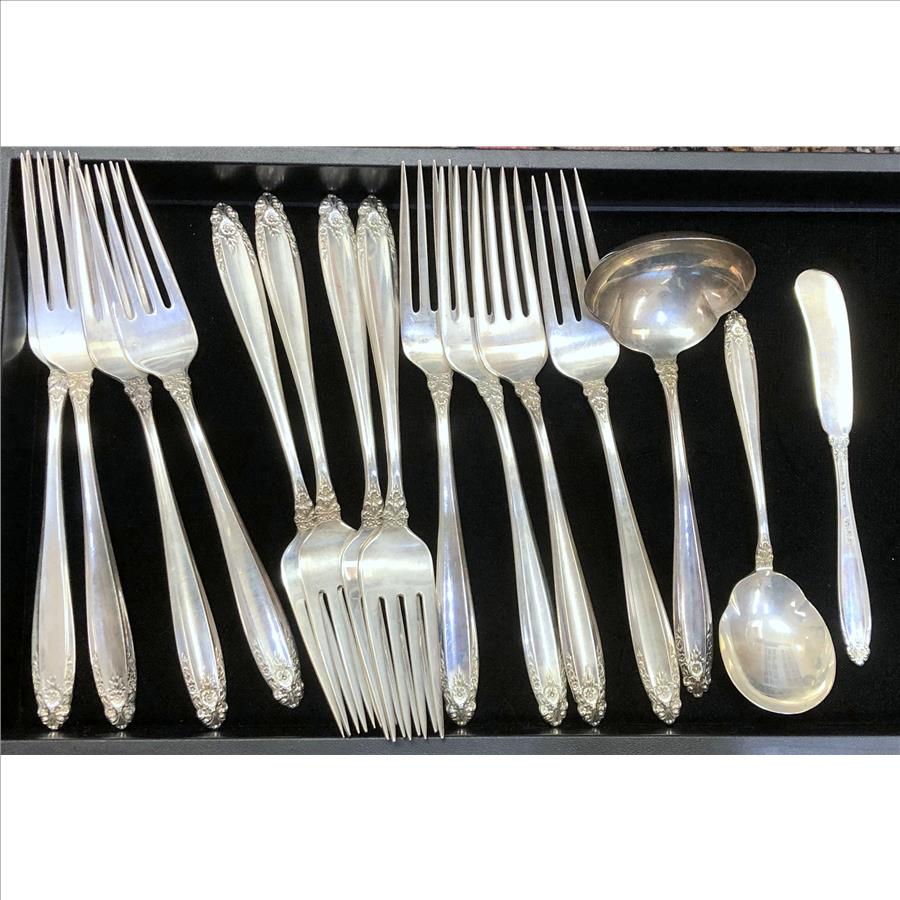33 Piece Set of International Prelude Sterling Silver Flatware Set
