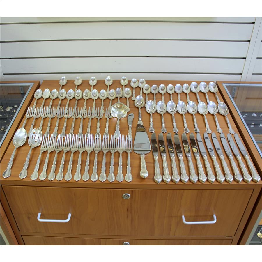 77 Piece Sterling Silver Lunt Flatware Set with Chest