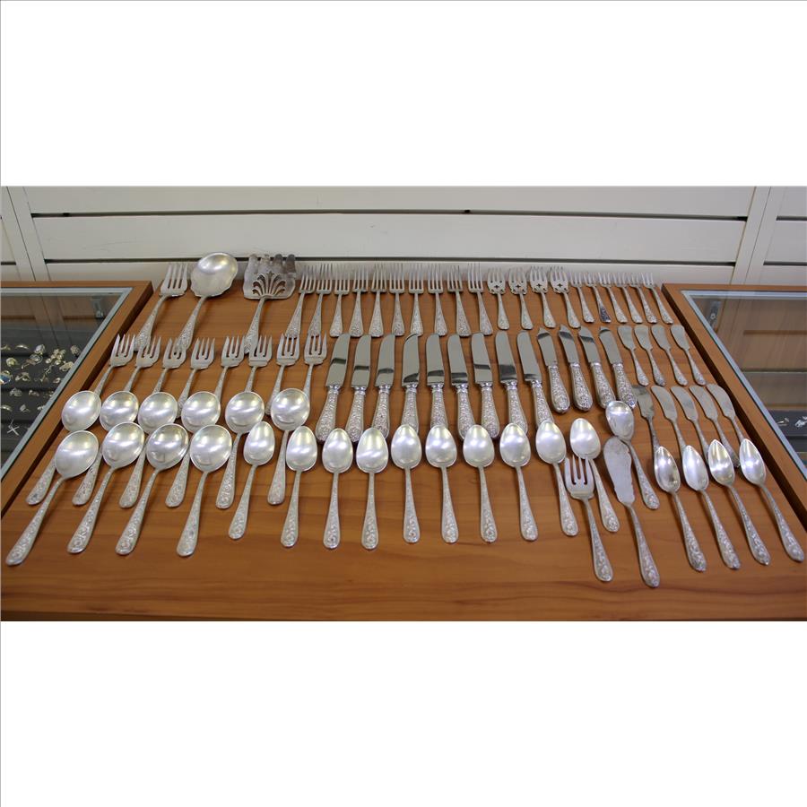 80 Piece Vintage Kirk Stieff Corsage Sterling Silver Flatware Set