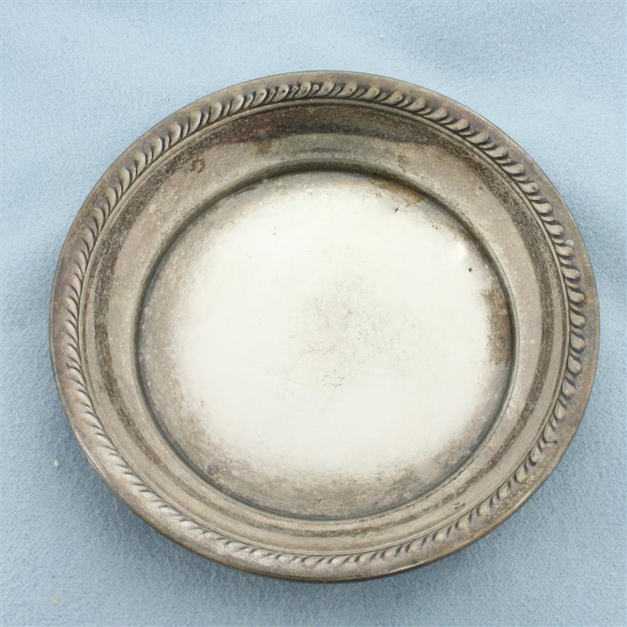 Antique Sterling Silver Small Nut or Candy Cup Serving Tray in Sterling Silver