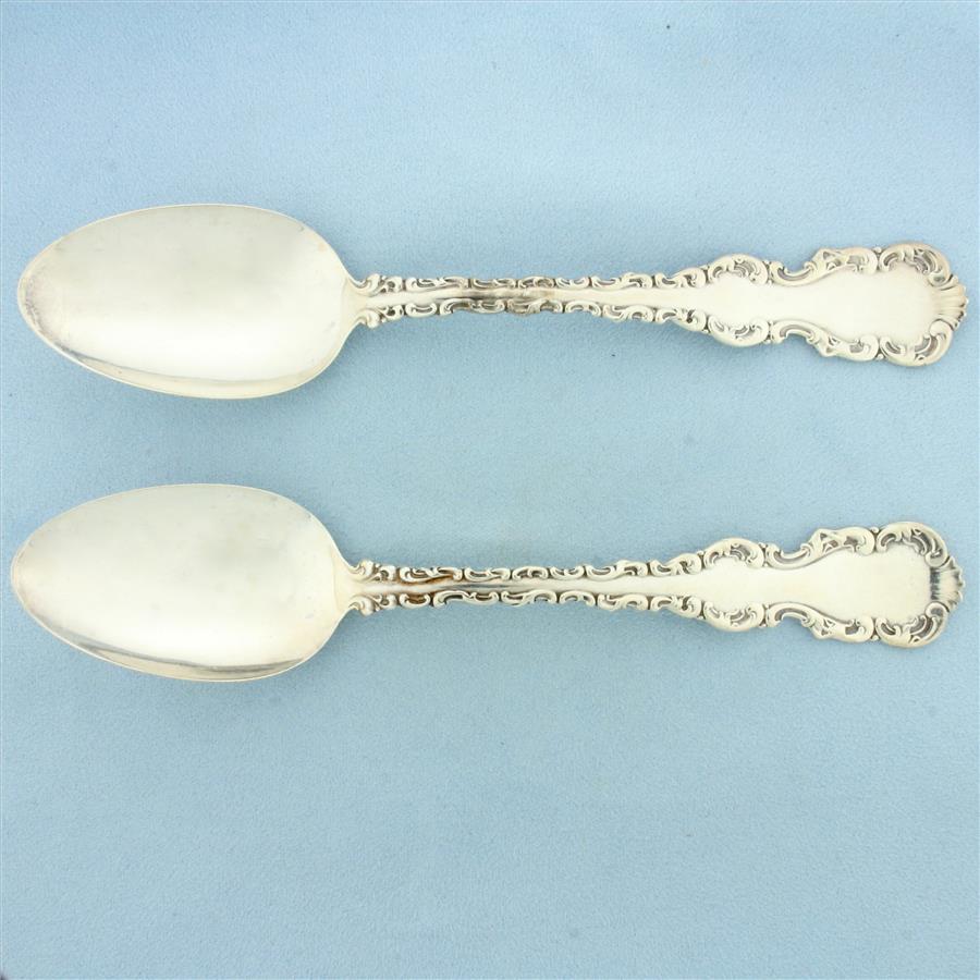 Antique Whiting Louis XV H.J. Howe Sterling Silver Spoons Set of 2