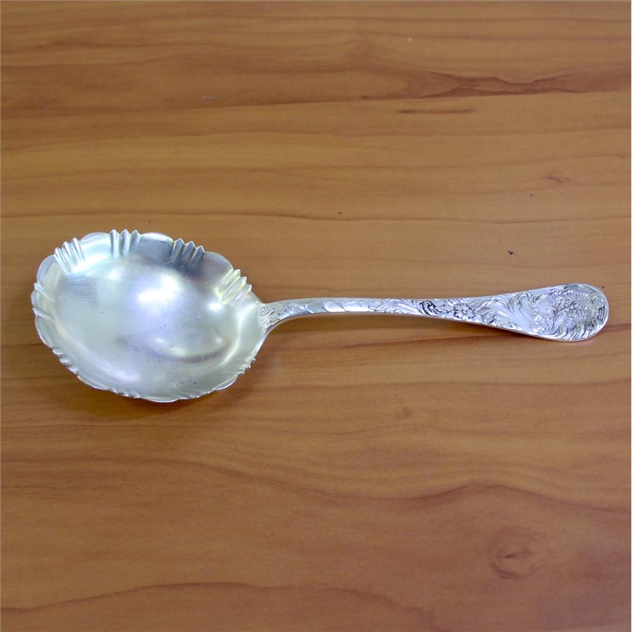 Antique Wood and Hughes "Louvre" Sterling Silver Serving Spoon