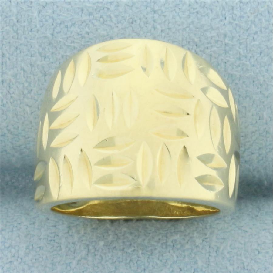 Diamond Cut Pinky Ring in 14k Yellow Gold