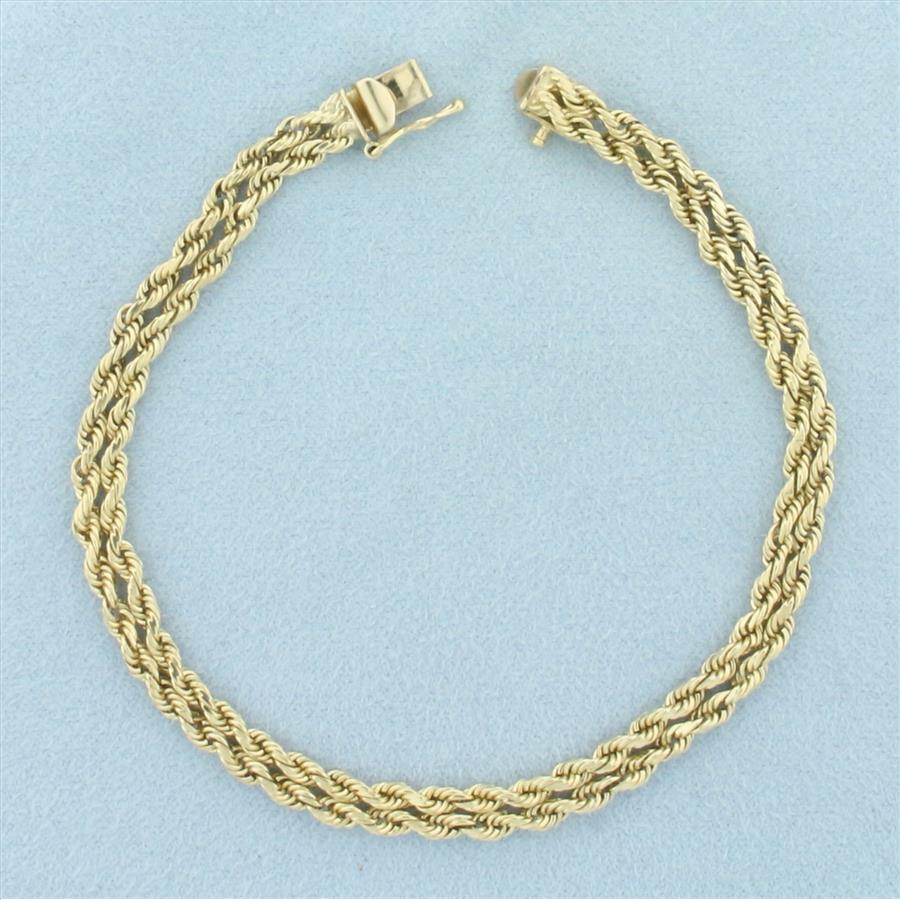 Double Rope Bracelet in 14k Yellow Gold