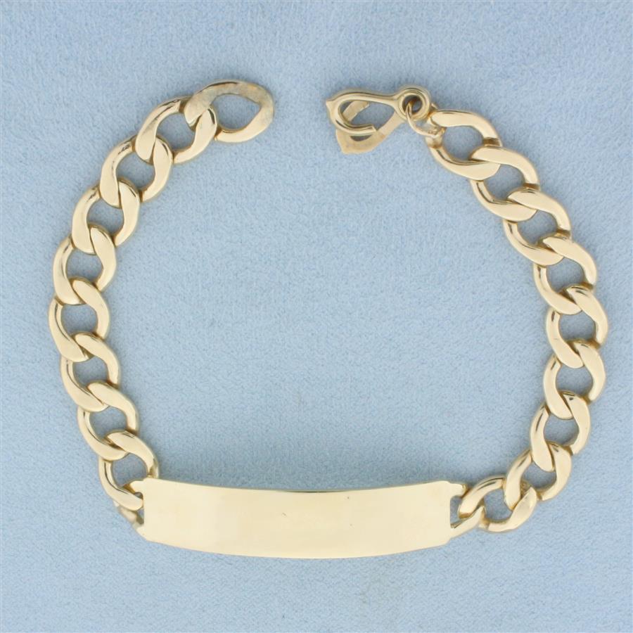 ID Bracelet Curb Link in 14k Yellow Gold
