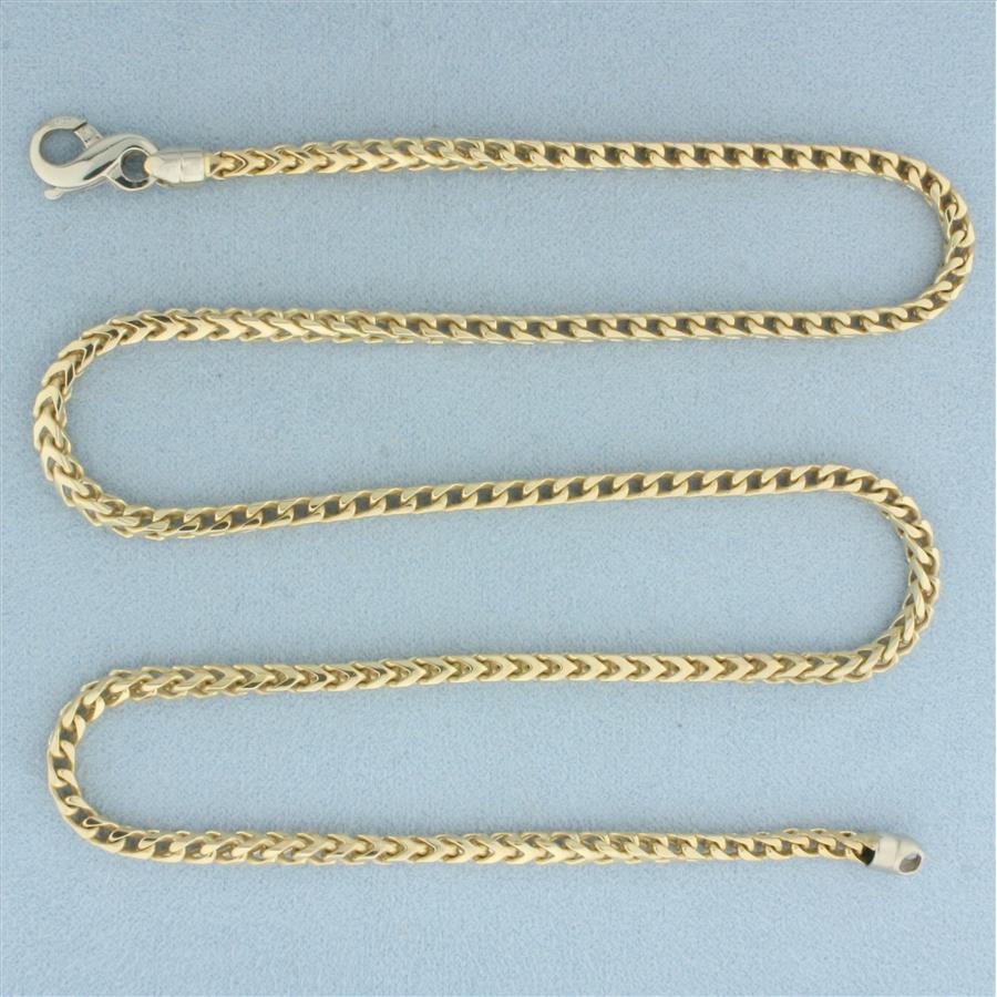 Italian 20 Inch Foxtail Link Chain Necklace in 14k Yellow Gold