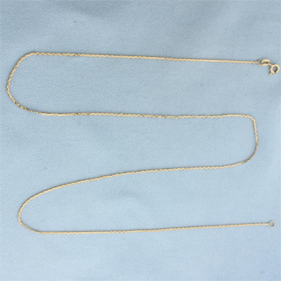 Italian 22 Inch Cobra Link Chain Necklace in 14k Yellow Gold