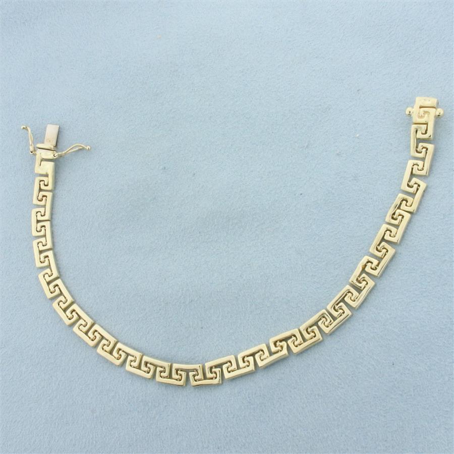 Italian Greek Key Bracelet in 14k Yellow Gold