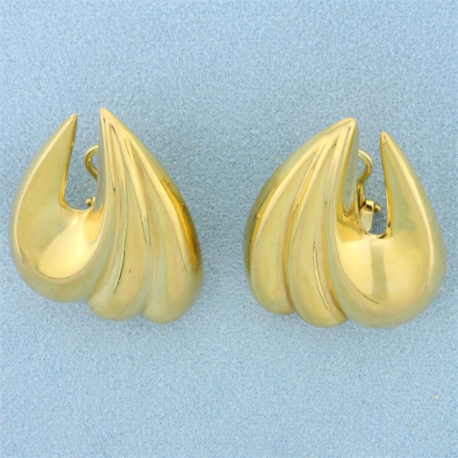 Golden Swirl Statement Earrings
